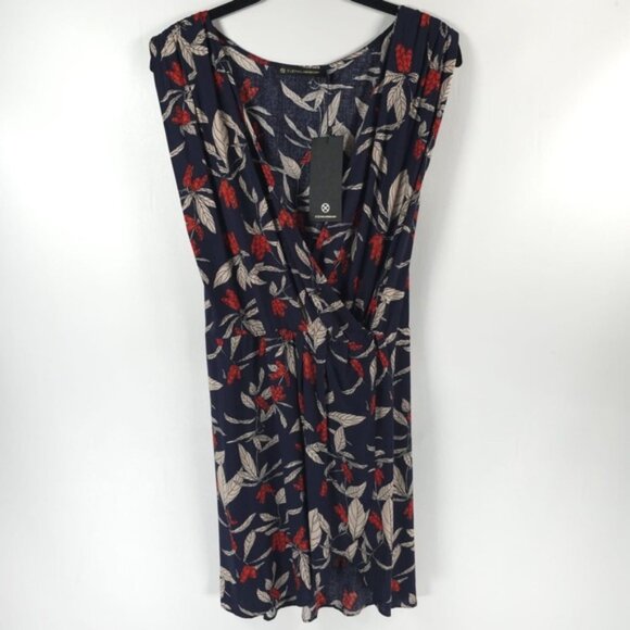 NWT VIX PAULA HERMANNY JASMINE GISELE V Neck Sleeveless Wrap Floral Dress S/P - Picture 2 of 10